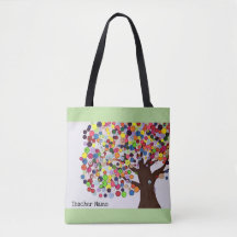 Personalised teacher tote bag-the learning tree