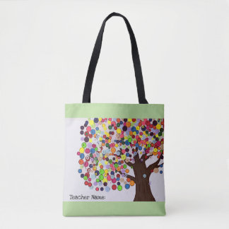 Personalised teacher tote bag-the learning tree bag