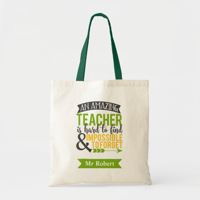 Personalised Teacher Tote Bags (Amazing Teacher) (Front)
