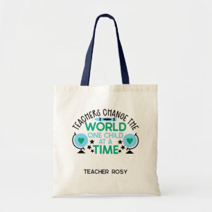 Personalised Teacher Tote Bags Change The World