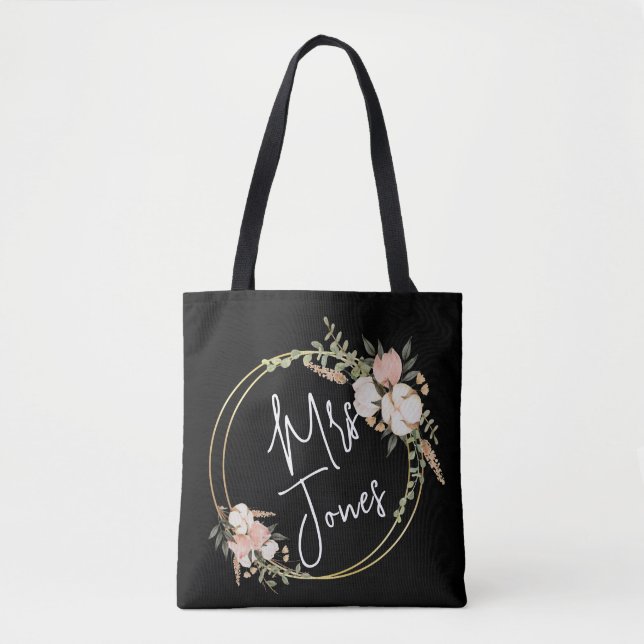 Personalised Teacher Tote,Teaching assistant gift Tote Bag (Front)