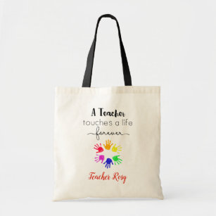 Personalised Teacher (Touches A Life Forever) Tote Bag