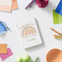 Personalised Teacher Vibes Only iPad Case