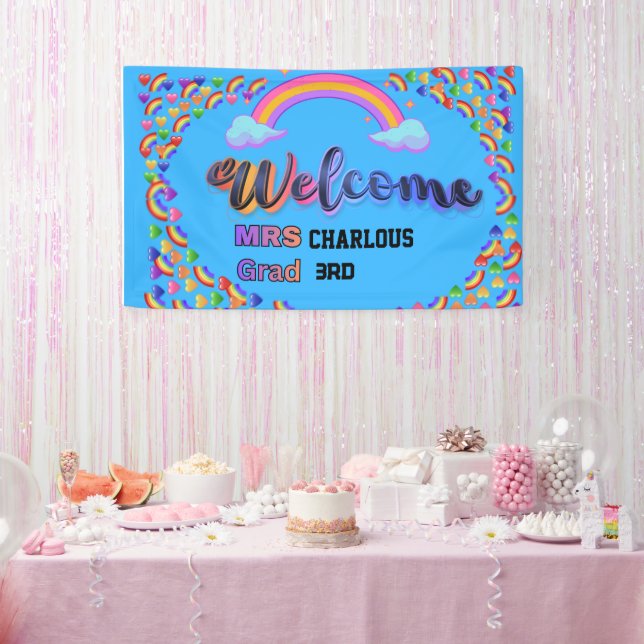Personalised Teacher Welcome Sign | Custom Mrs Cla (Party)