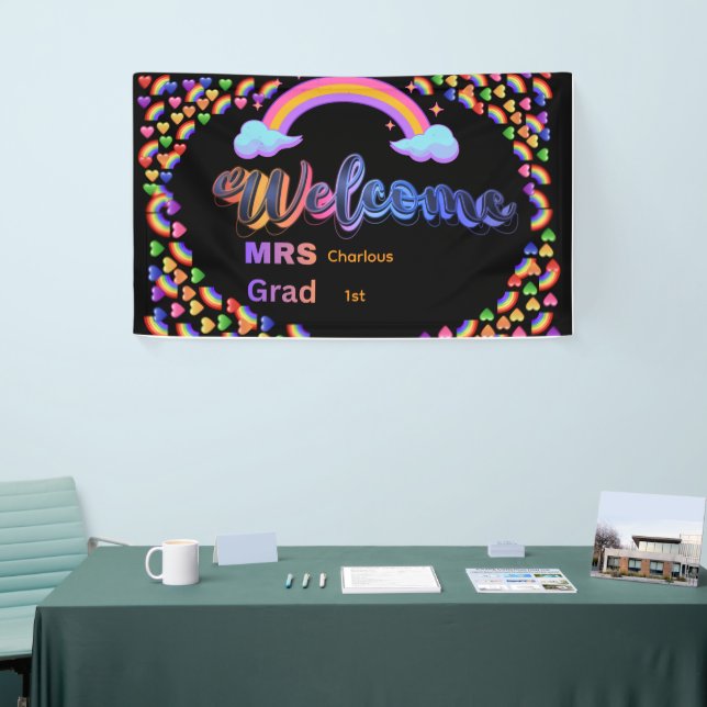Personalised Teacher Welcome Sign | Custom Mrs Cla (Tradeshow)