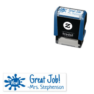 Personalised Teacher Wow Great Job Reward Stamp