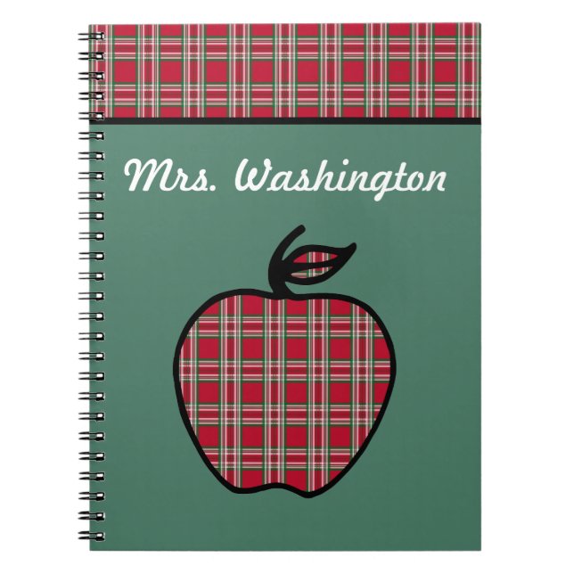 Personalised Teacher's Apple Notebook Gift (Front)
