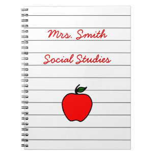 Personalised Teacher's Apple Notebook Gift Present