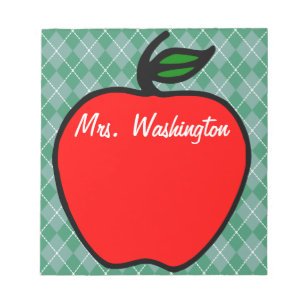 Personalised Teacher's Apple Notepad Gift Present