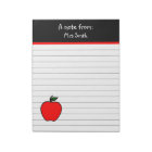 Personalised Teacher's Apple School Gift Notepad