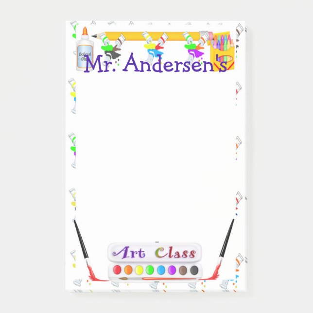 Personalised Teachers Art Class Post-it® Notes (Front)