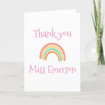 Personalised Teacher's Card - Thank You Gift