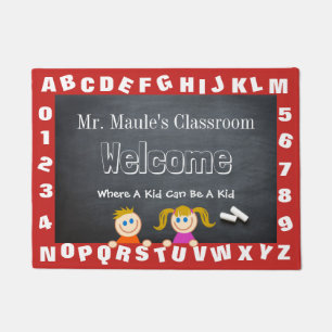 Personalised Teacher's Classroom Alphabet Welcome Doormat