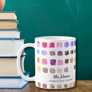 Personalised Teacher's Colourful Coffee Mug