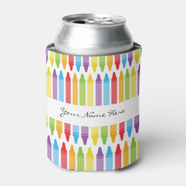 Personalised Teacher's Crayons Can Cooler (Can Front)
