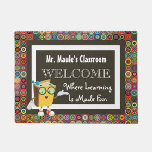 Personalised Teachers Fun Circles Welcome Doormat