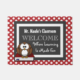 Personalised Teachers Fun Polka Dots Welcome Doormat