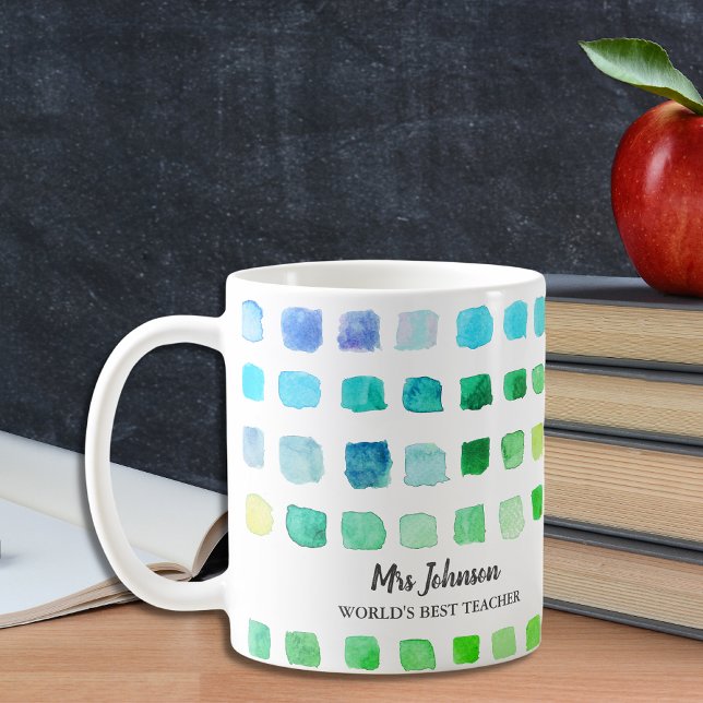 Personalised Teacher's Green Coffee Mug (Creator Uploaded)