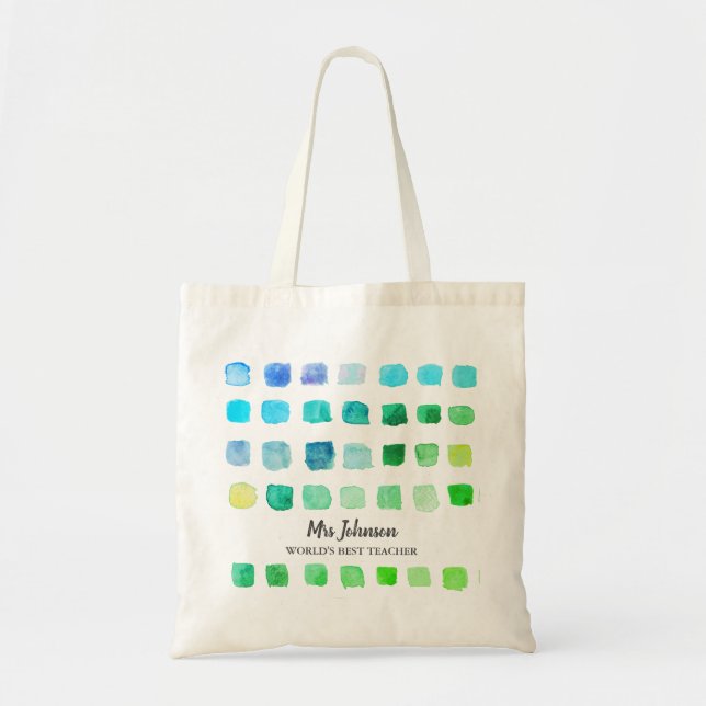 Personalised Teacher's Green Tote Bag (Front)