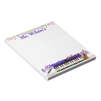 Personalised Teachers Music Class Notepad