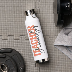 Personalised Teacher's Name Script Water Bottle
