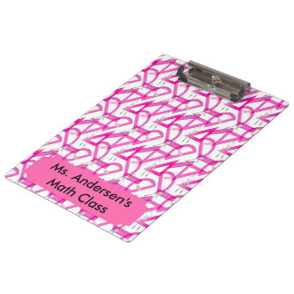 Personalised Teachers Pink Math Tools Clipboard