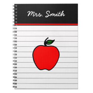Personalised Teacher's Red Apple Notebook Gift