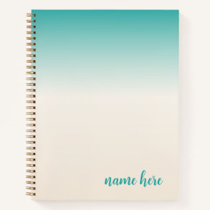 Personalised Teal and Beige Notebook