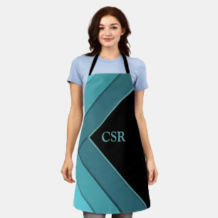 Personalised Teal and Black Apron