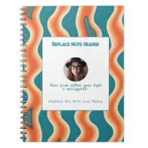Personalised Teal and Orange Wave Patterned