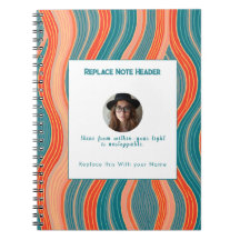 Personalised Teal and Orange Wave Patterned
