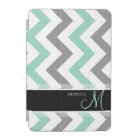 Personalised Teal blue, grey and white Chevrons