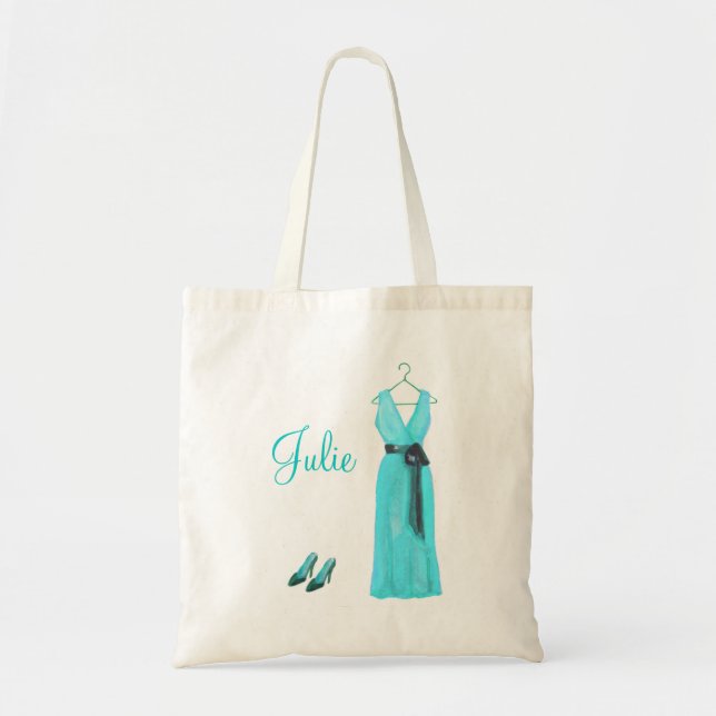 Personalised Teal Bridesmaid Tote (Front)