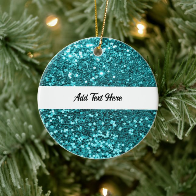 Personalised Teal Ceramic Ornament (Tree)