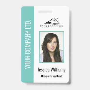 Personalised Teal Corporate Employee Security ID Badge