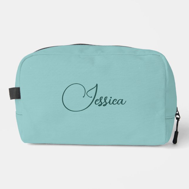 Personalised teal dopp kit (Front)