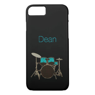 Personalised Teal Drums Music iPhone 7 Case