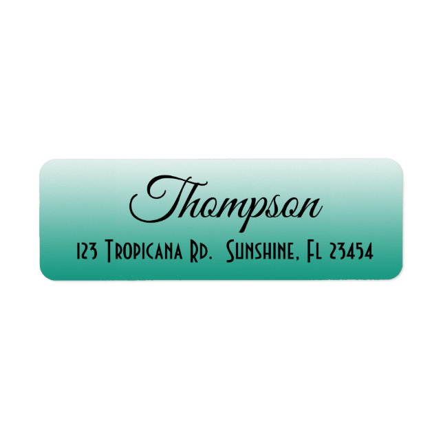 Personalised Teal Gradient Return Address Label (Front)
