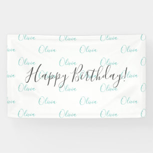 Personalised Teal Green Birthday Name Banner