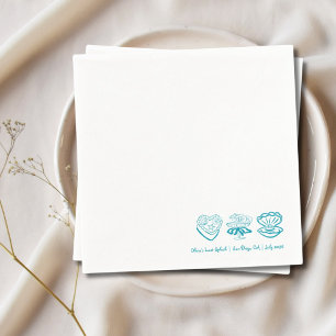 Personalised Teal Last Splash Bachelorette Napkins