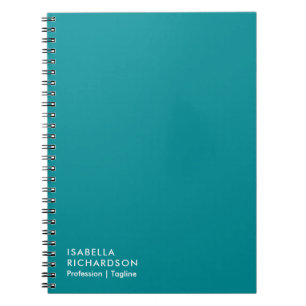 Personalised Teal Minimalist Notebook