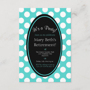 Personalised Teal Polka Dot Party Invitation