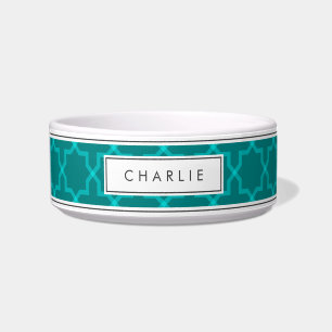 Personalised Teal Star Pattern Pile Bowl
