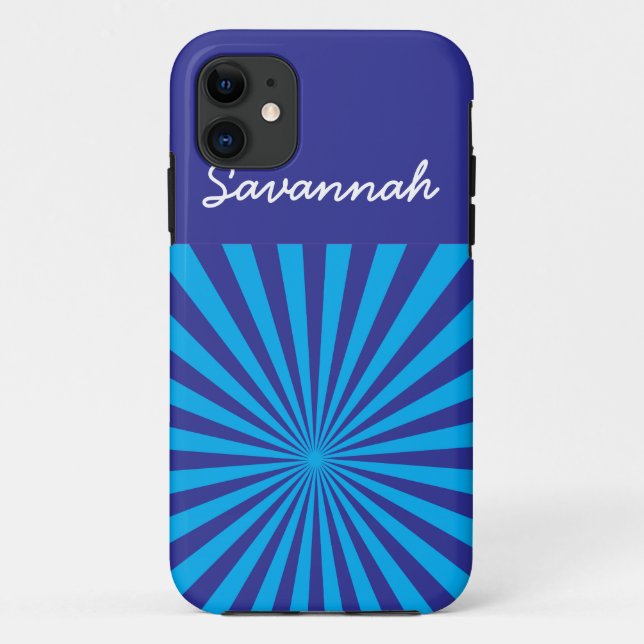 Personalised Teal Turquoise Blue Star Burst Case (Back)