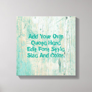 Personalised teal wooden pattern canvas print