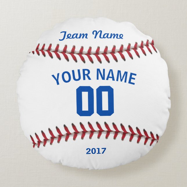 Personalised Team Baseball Sport Round Cushion (Front)