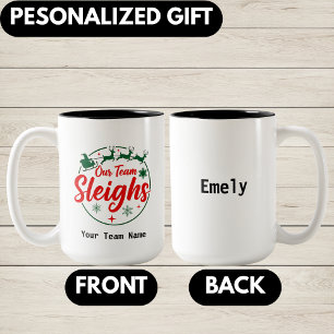 Personalised Team Christmas,Office Christmas Party Two-Tone Coffee Mug