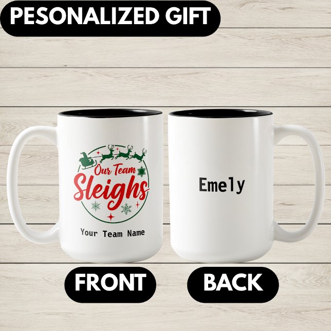 Personalised Team Christmas,Office Christmas Party Two-Tone Coffee Mug (Creator Uploaded)
