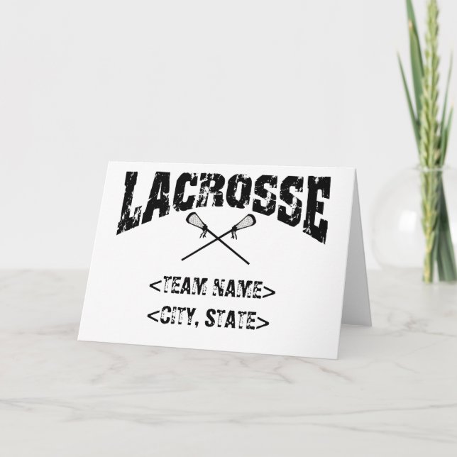 Personalised Team City State Lacrosse T-Shirts Card (Front)