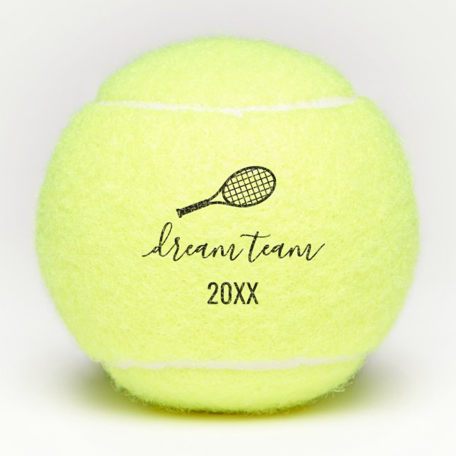 Personalised Team Club Name Year Tennis Balls (Front)